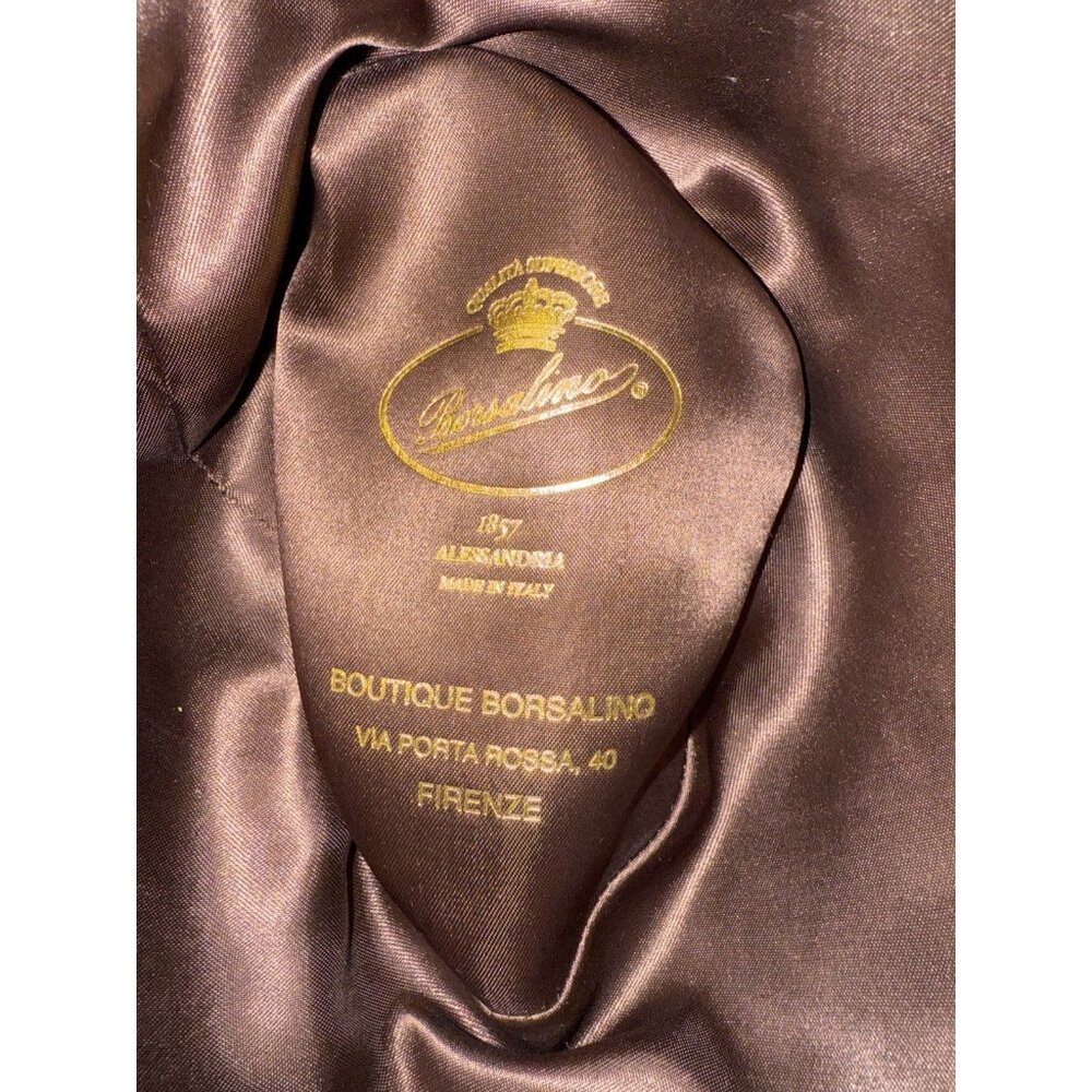 Borsalino Alessandria Boutique Brown Felt Fedora Hat Sz 57 US 7 1/8 VGT 1997 - Picture 2 of 8